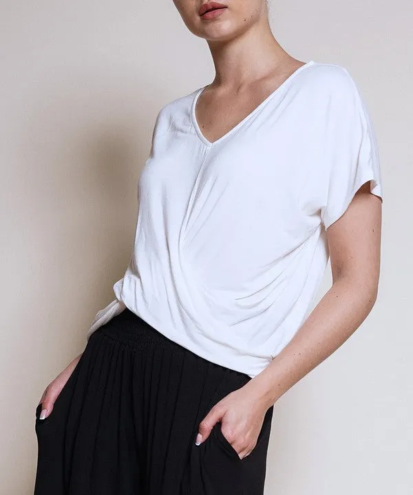 BAMBOO twist front dolman tee