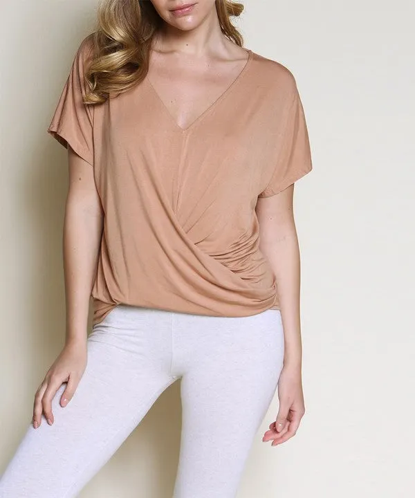 BAMBOO twist front dolman tee