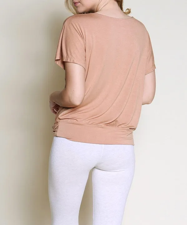 BAMBOO twist front dolman tee