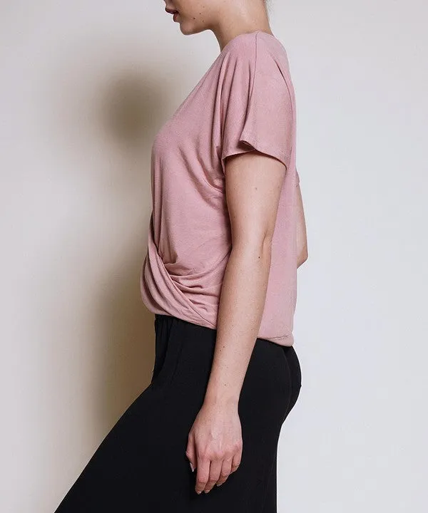BAMBOO twist front dolman tee