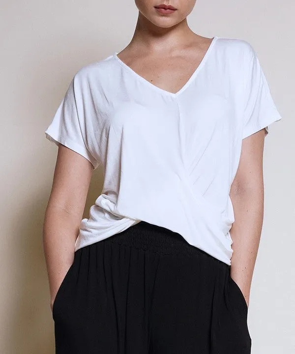 BAMBOO twist front dolman tee