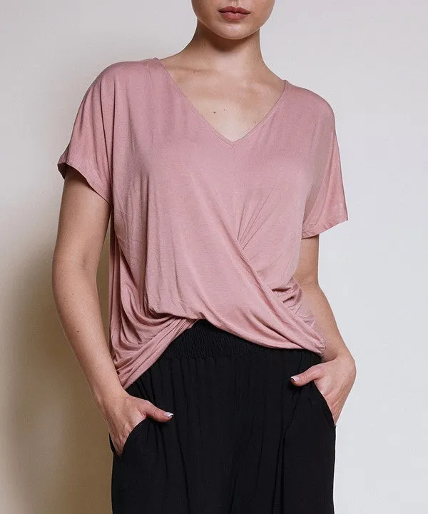BAMBOO twist front dolman tee