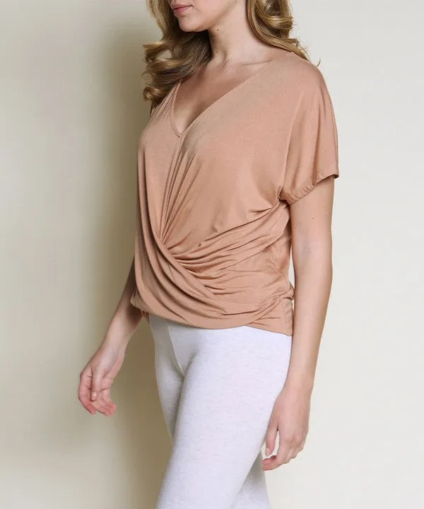 BAMBOO twist front dolman tee