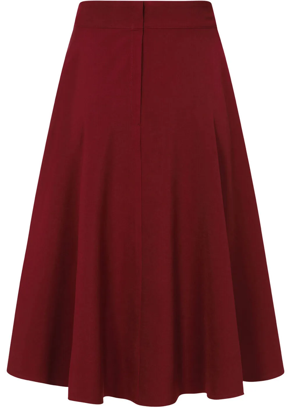 Banned Book Club 50's Swing Skirt Burgundy