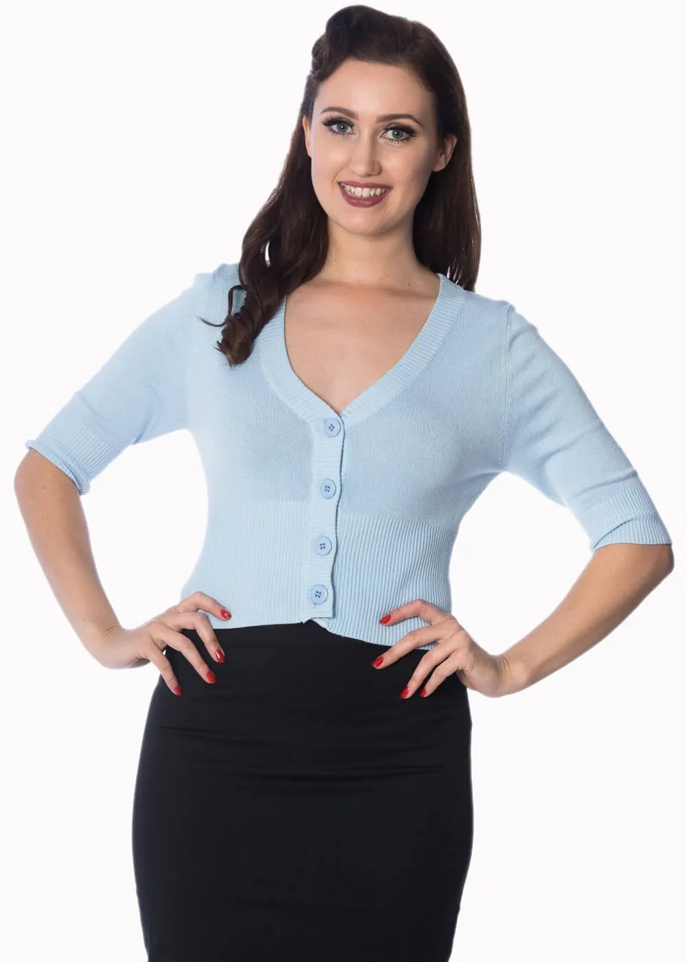 Banned Overload 50's Cardigan Baby Blue