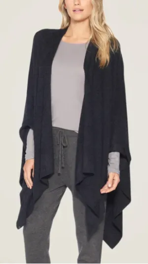 Barefoot Dreams CozyChic Heathered Weekend Wrap - Black