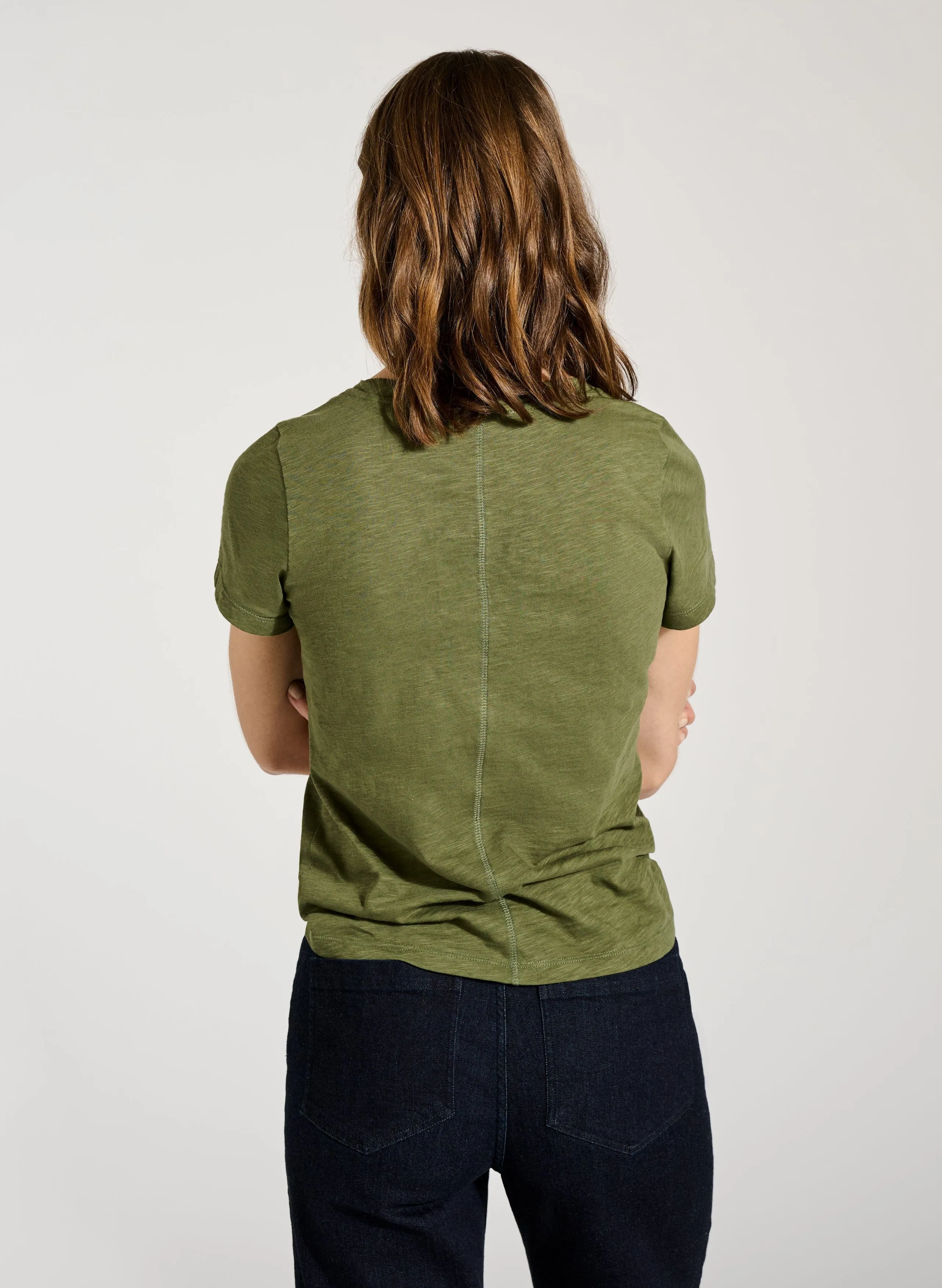 Baukjen Essentials Organic Cotton V-Neck Tee | Light Khaki