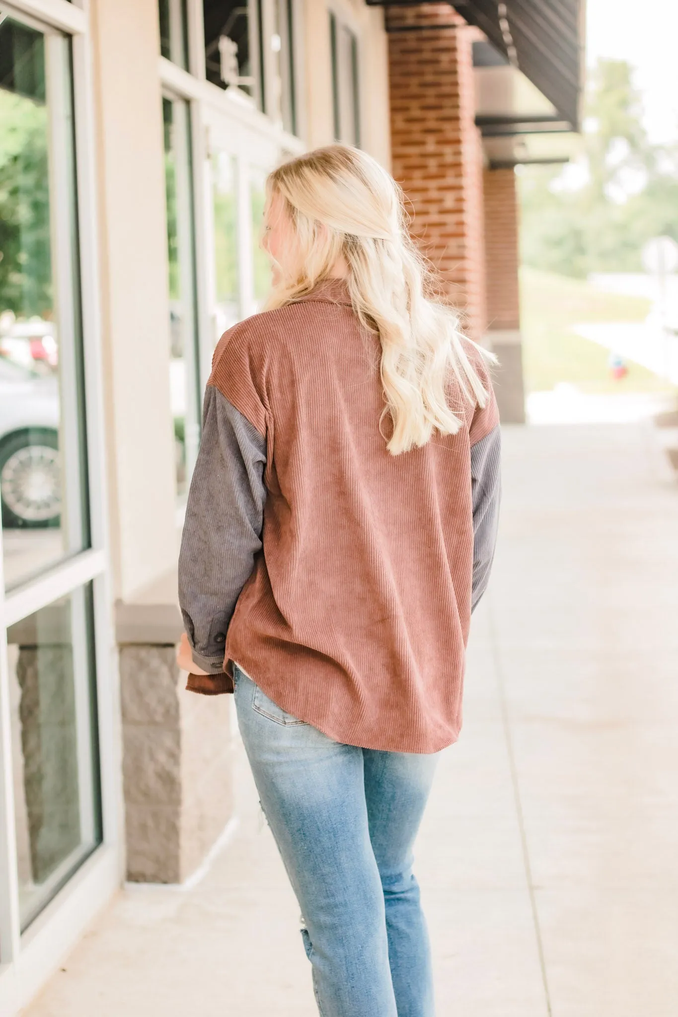 Be Mine Cord Shirket in Cocoa Mix