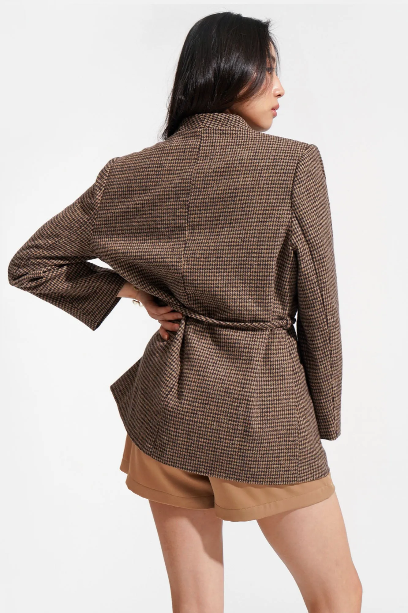 Belted Tweed Blazer