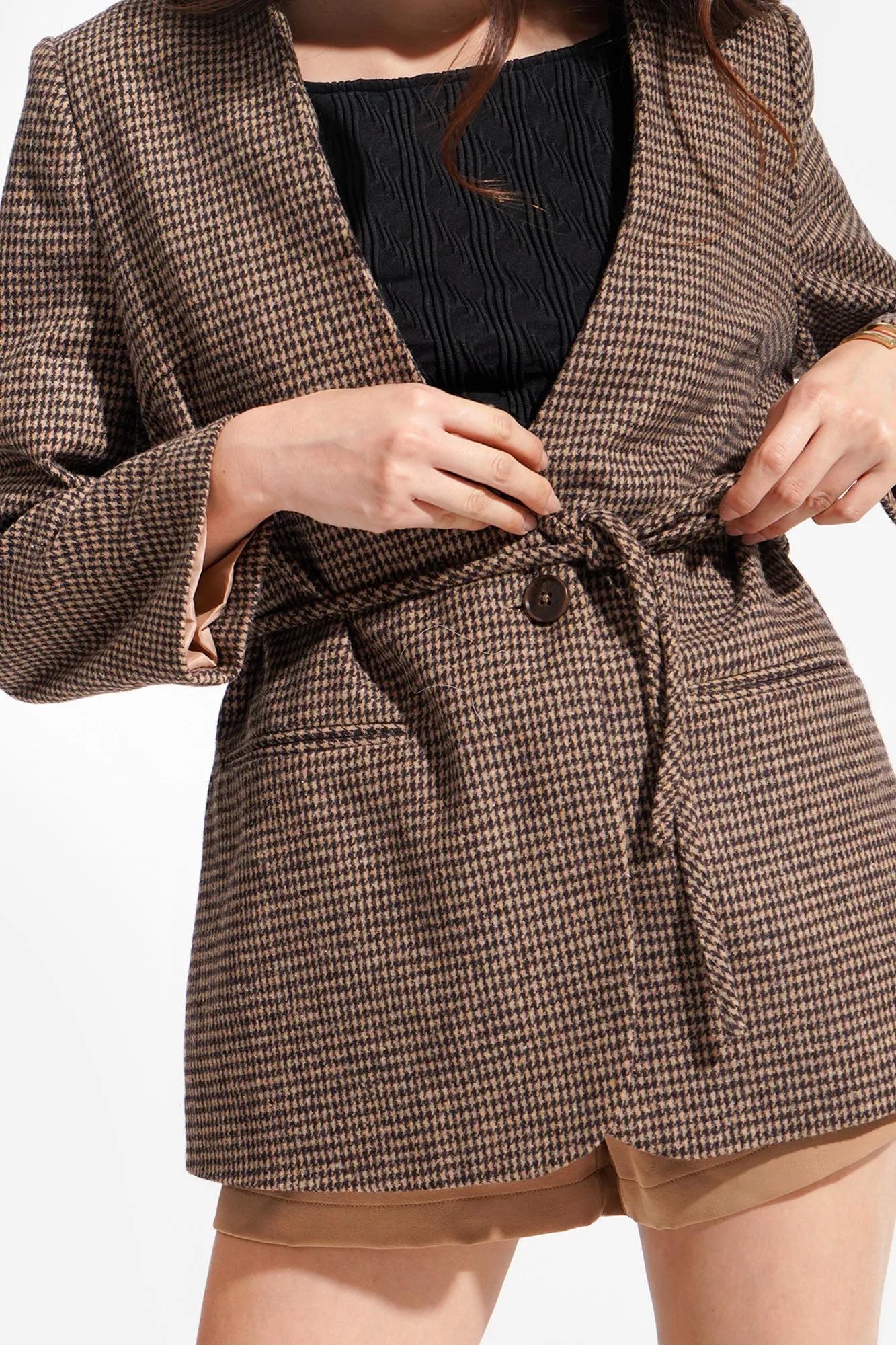 Belted Tweed Blazer