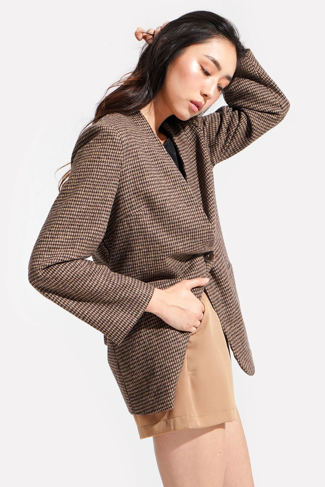 Belted Tweed Blazer