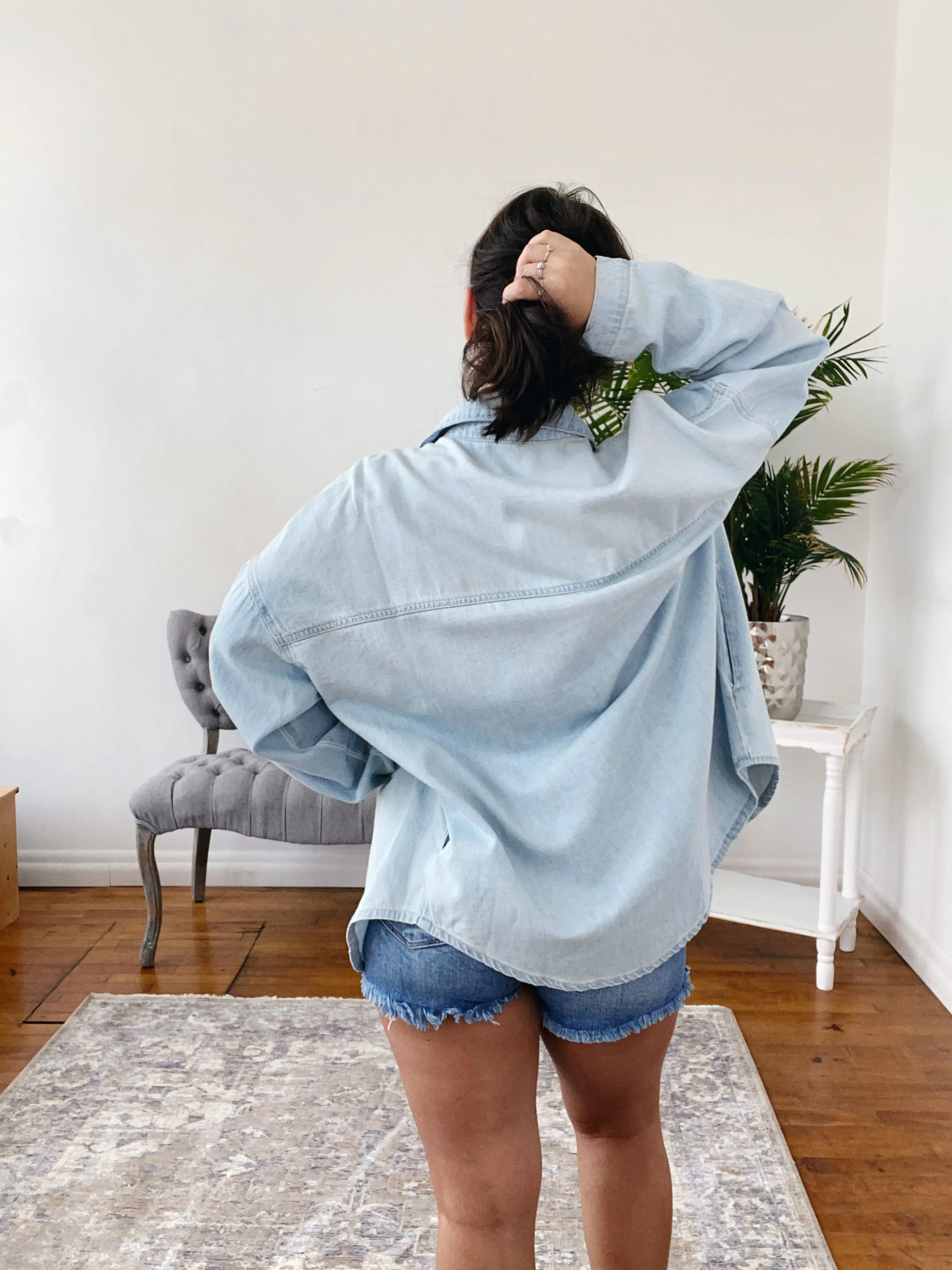 Bennie Oversized Denim Risen Shacket