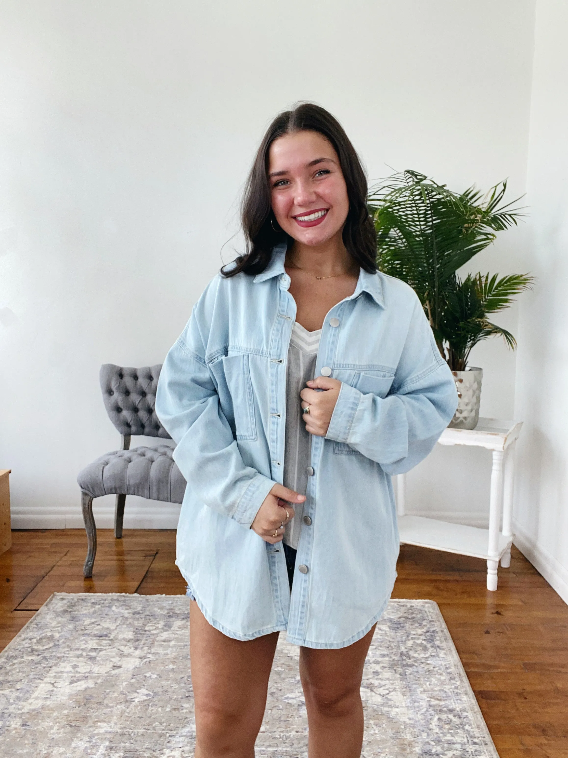 Bennie Oversized Denim Risen Shacket