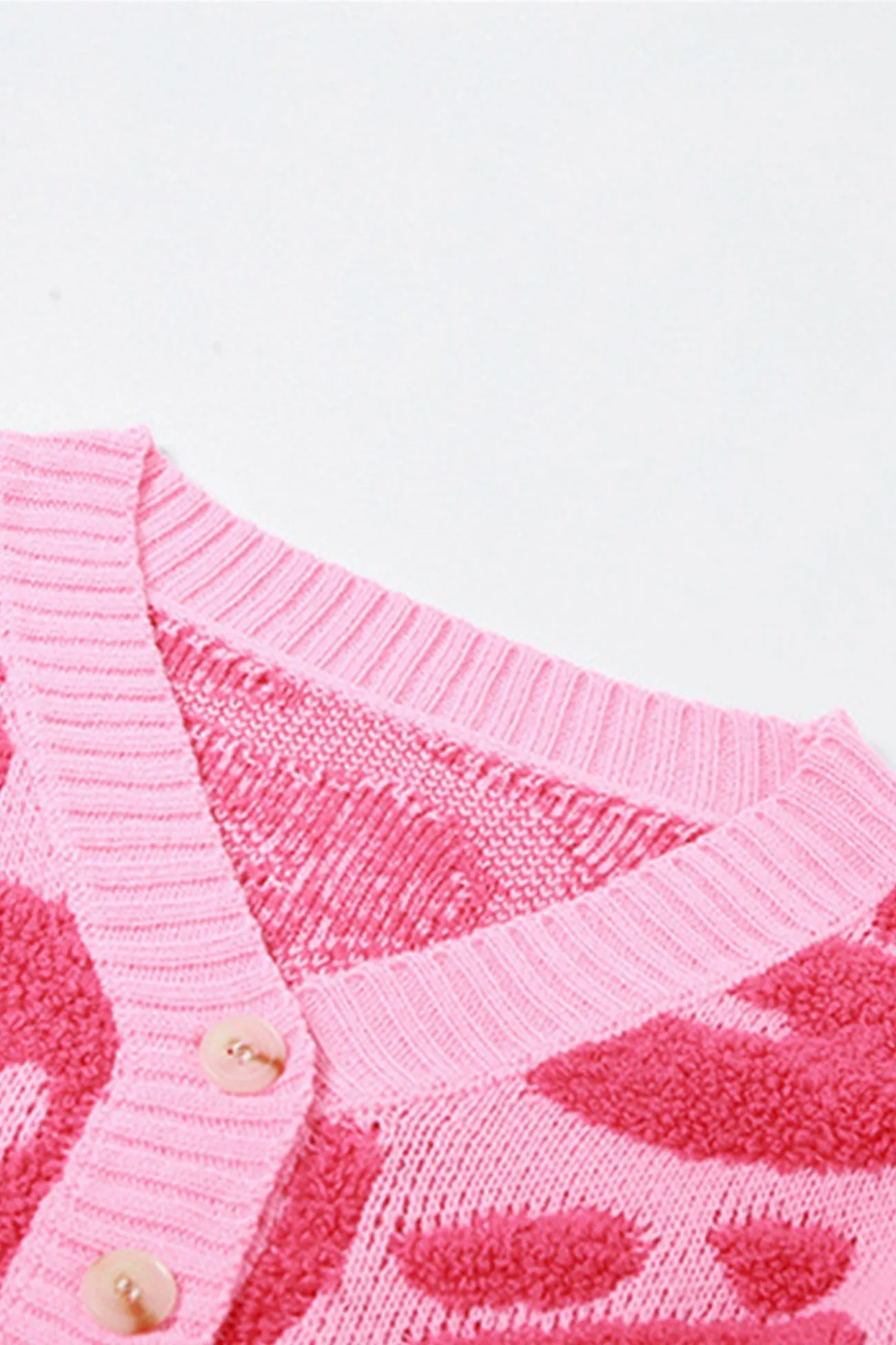 BerryBetty - V Neck Jacquard Crop Cardigan