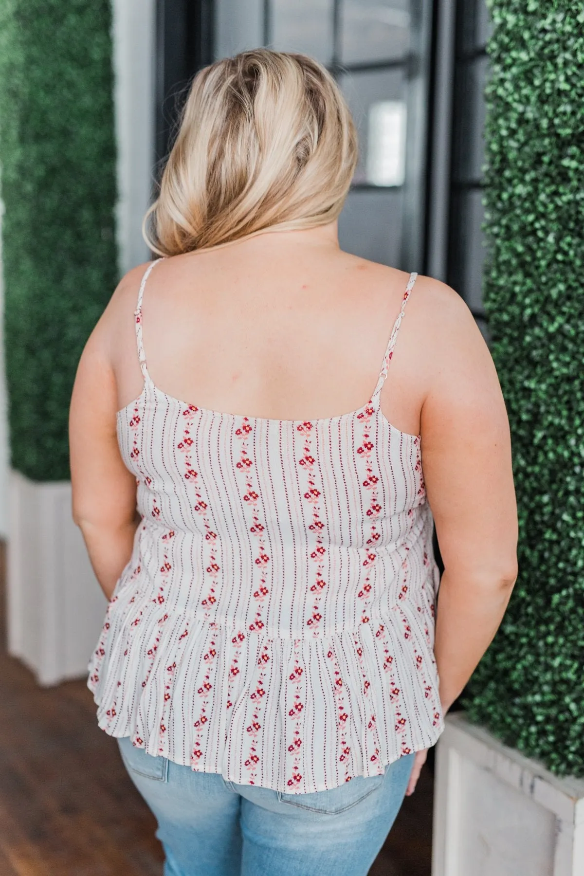 Better Together Floral Babydoll Tank Top- Ivory