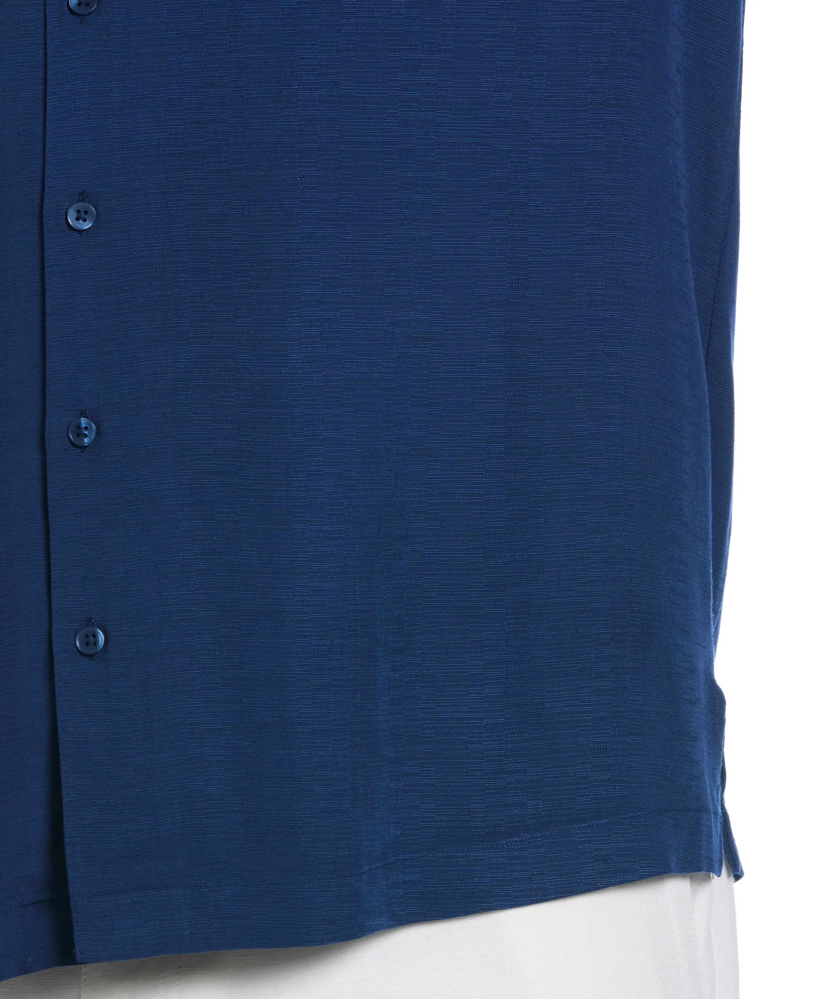 Big & Tall Solid Textured Cuban Collar Shirt