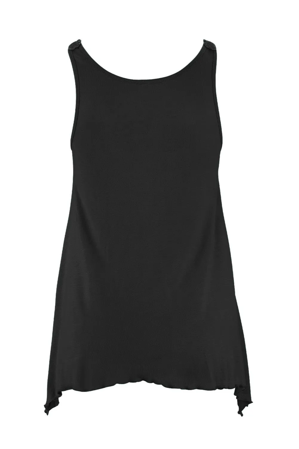 Black Lace Patchwork Sleeveless Top