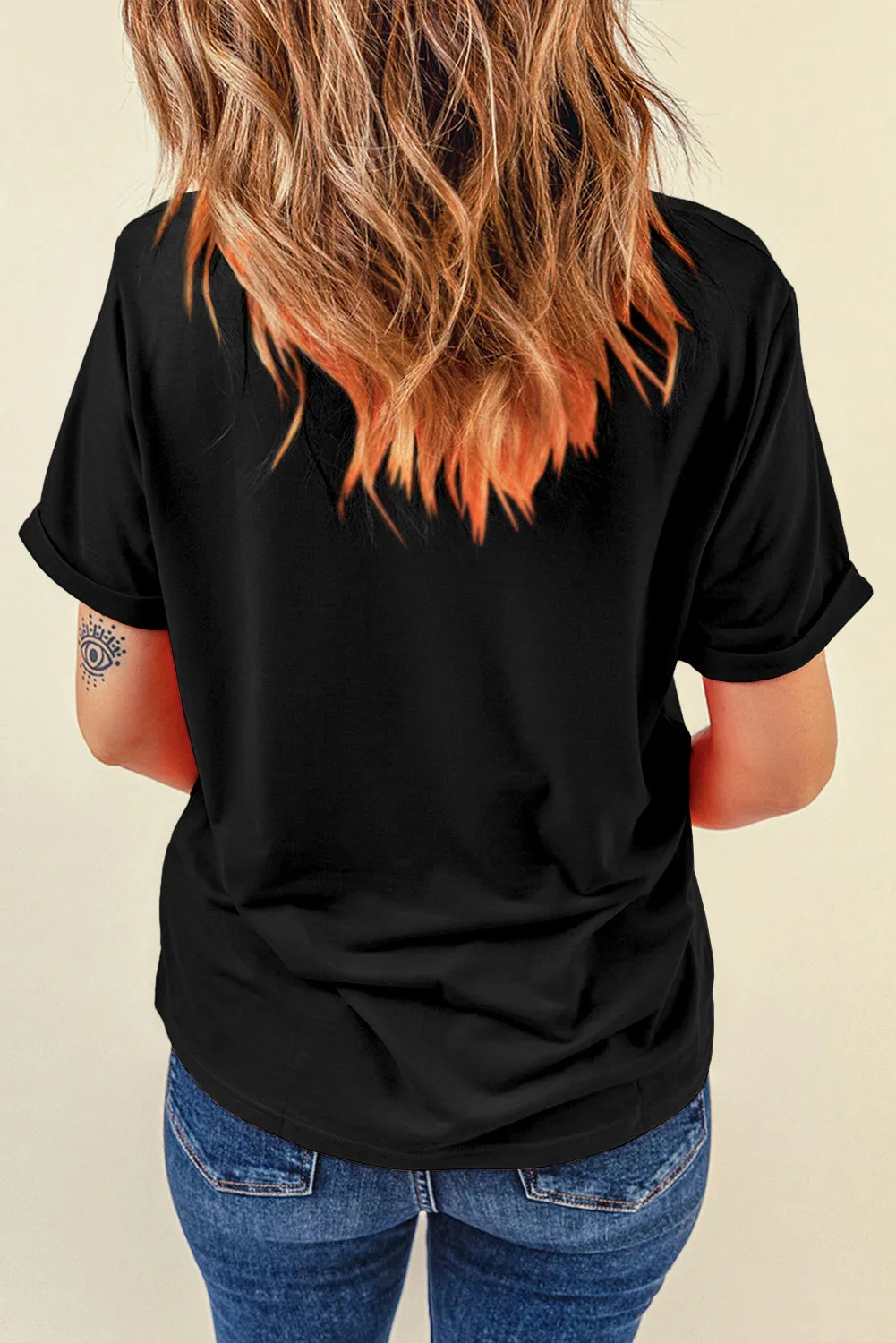 Black St Patricks Lucky Clover Pattern Casual T Shirt