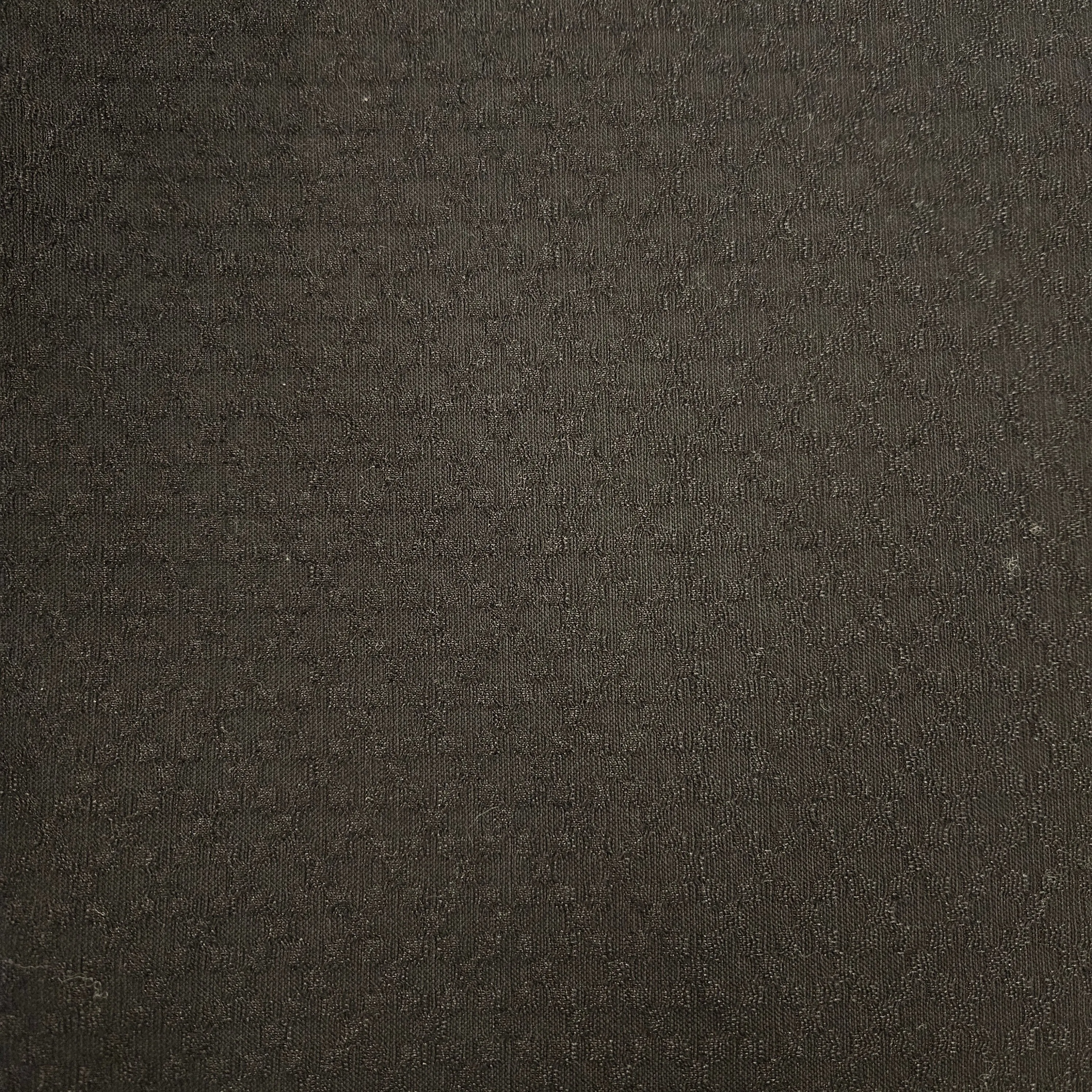 Black Textured Gabardine Wool