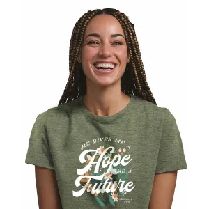 Blessed Girl Womens Boyfriend T-Shirt Hope And Future Floral