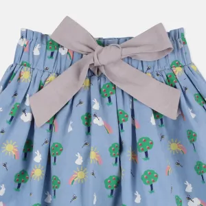 Blue Bunny Print Skirt