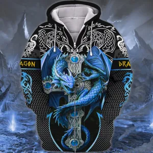Blue Dragon Tattoo 3D Full Print Shirts