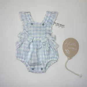 Blue Gingham Blue Romper - Elsie