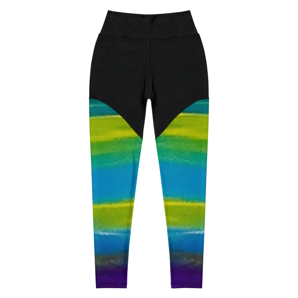 Blue Wave 2 Sports Leggings