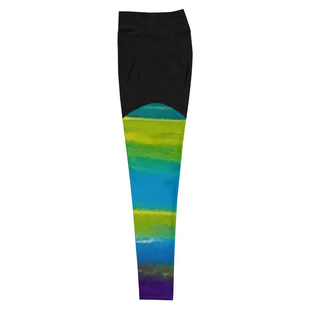Blue Wave 2 Sports Leggings