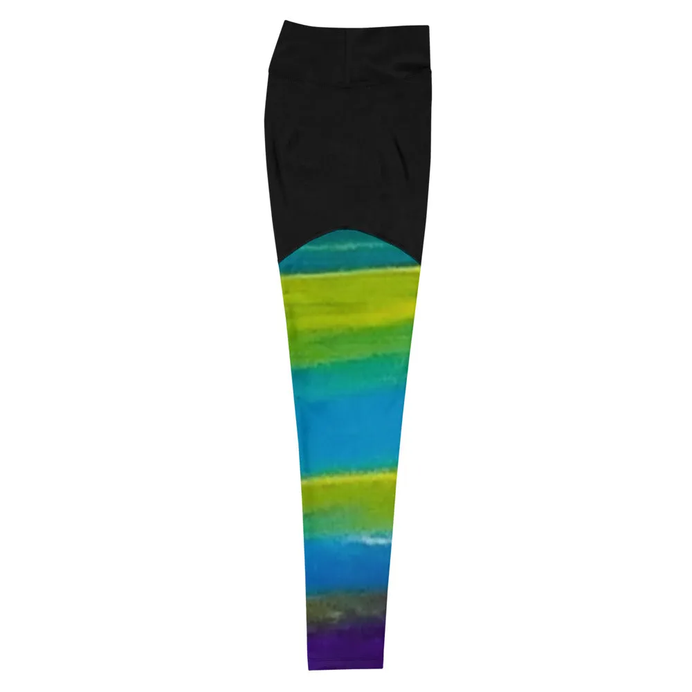 Blue Wave 2 Sports Leggings
