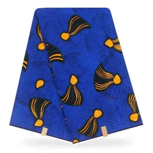 Blue Yellow & Black Color Combination Cotton Fabric