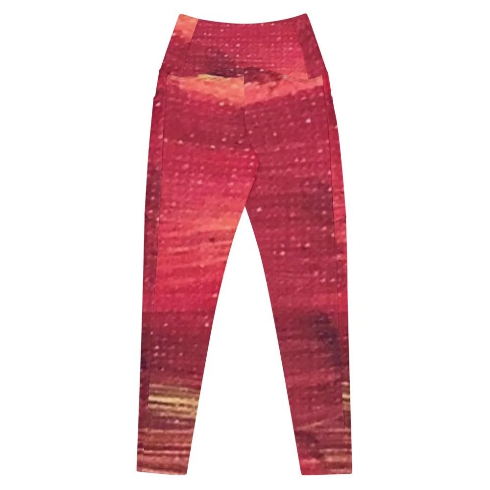 Blush Crossover leggings with pockets