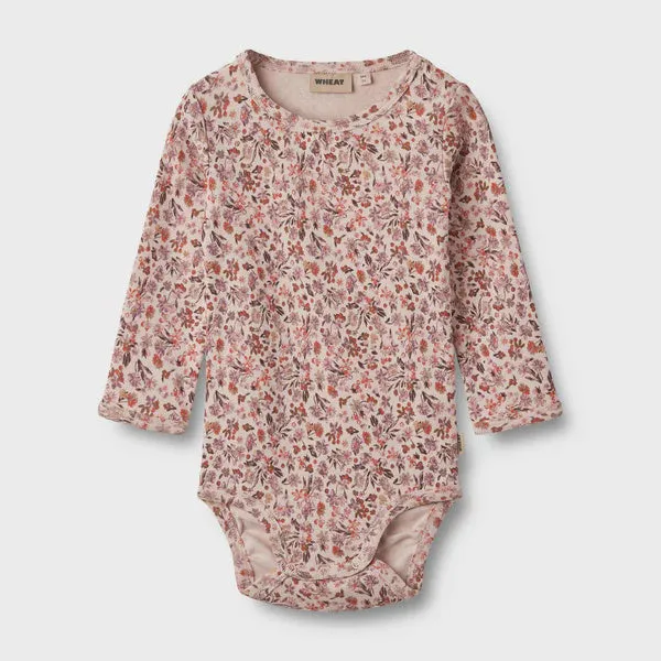 Body L/S Liv in Pale Rose Flowers