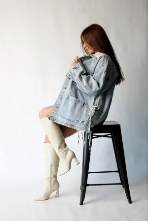 Boho Side Tie Denim Jacket