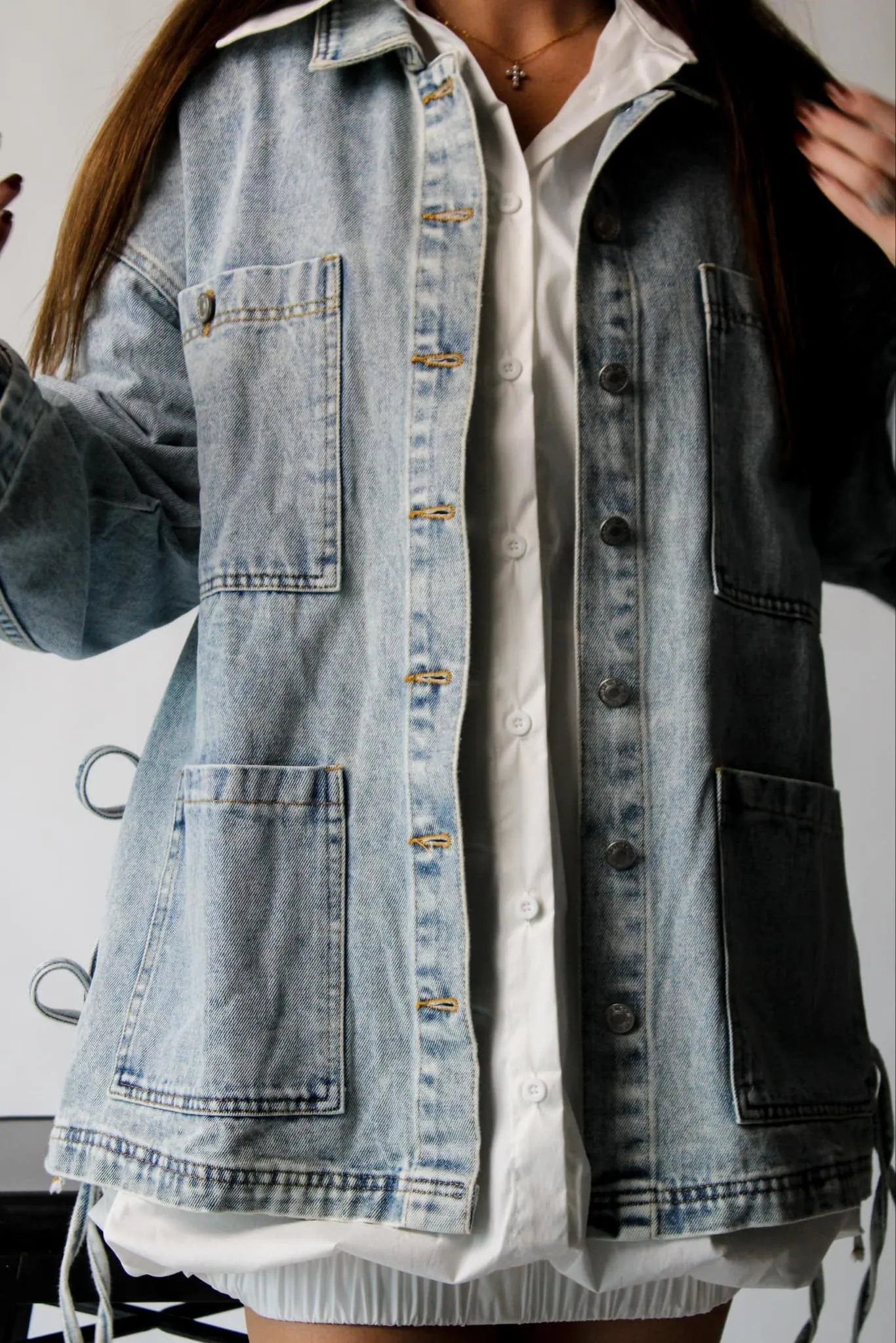 Boho Side Tie Denim Jacket