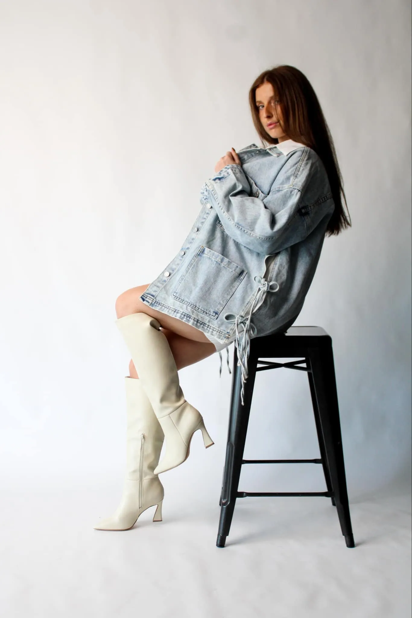 Boho Side Tie Denim Jacket