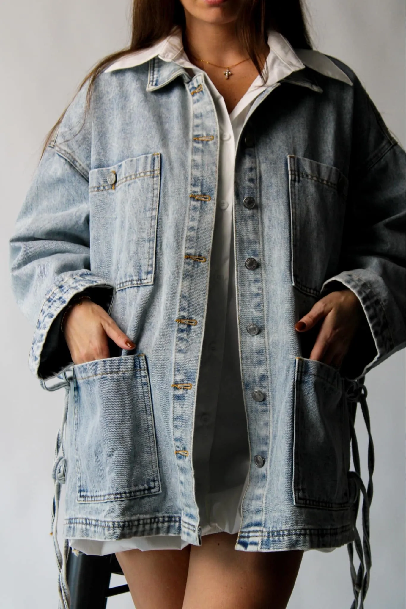 Boho Side Tie Denim Jacket