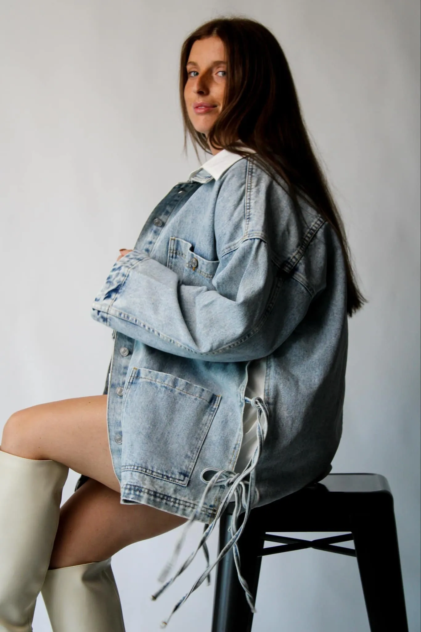 Boho Side Tie Denim Jacket
