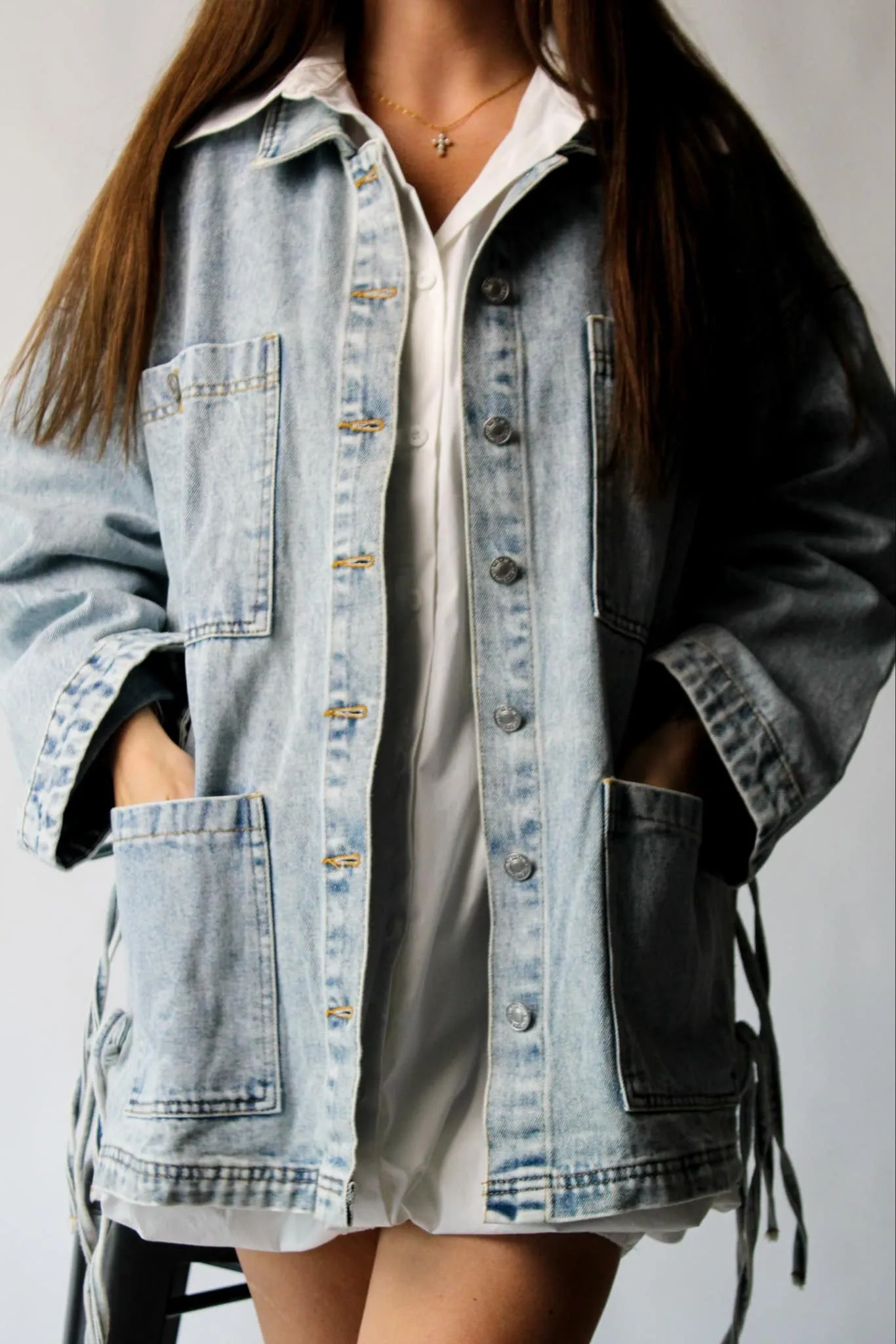Boho Side Tie Denim Jacket