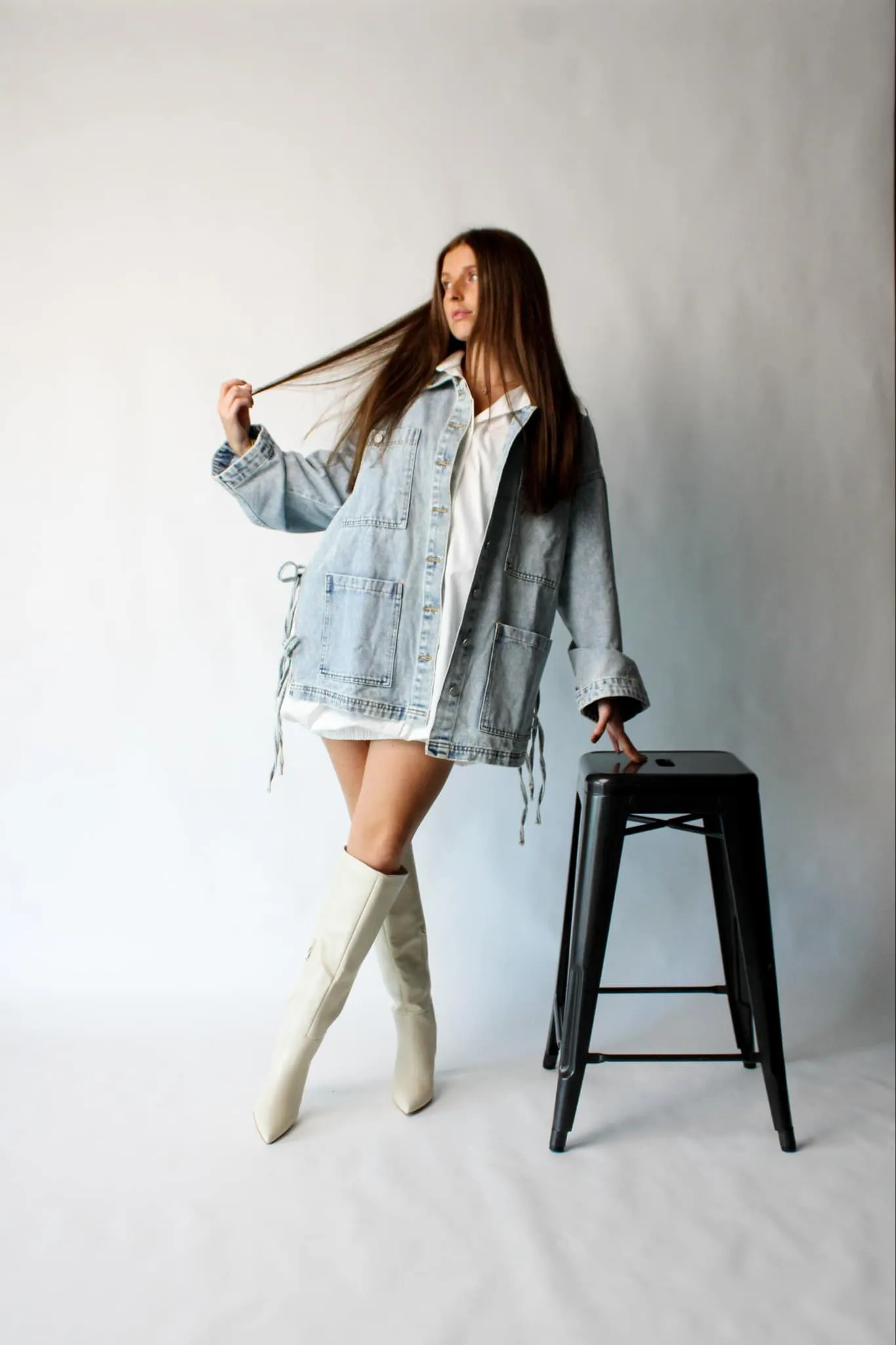 Boho Side Tie Denim Jacket
