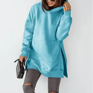 Bold Streak Side Slit Longline Oversized Hoodie