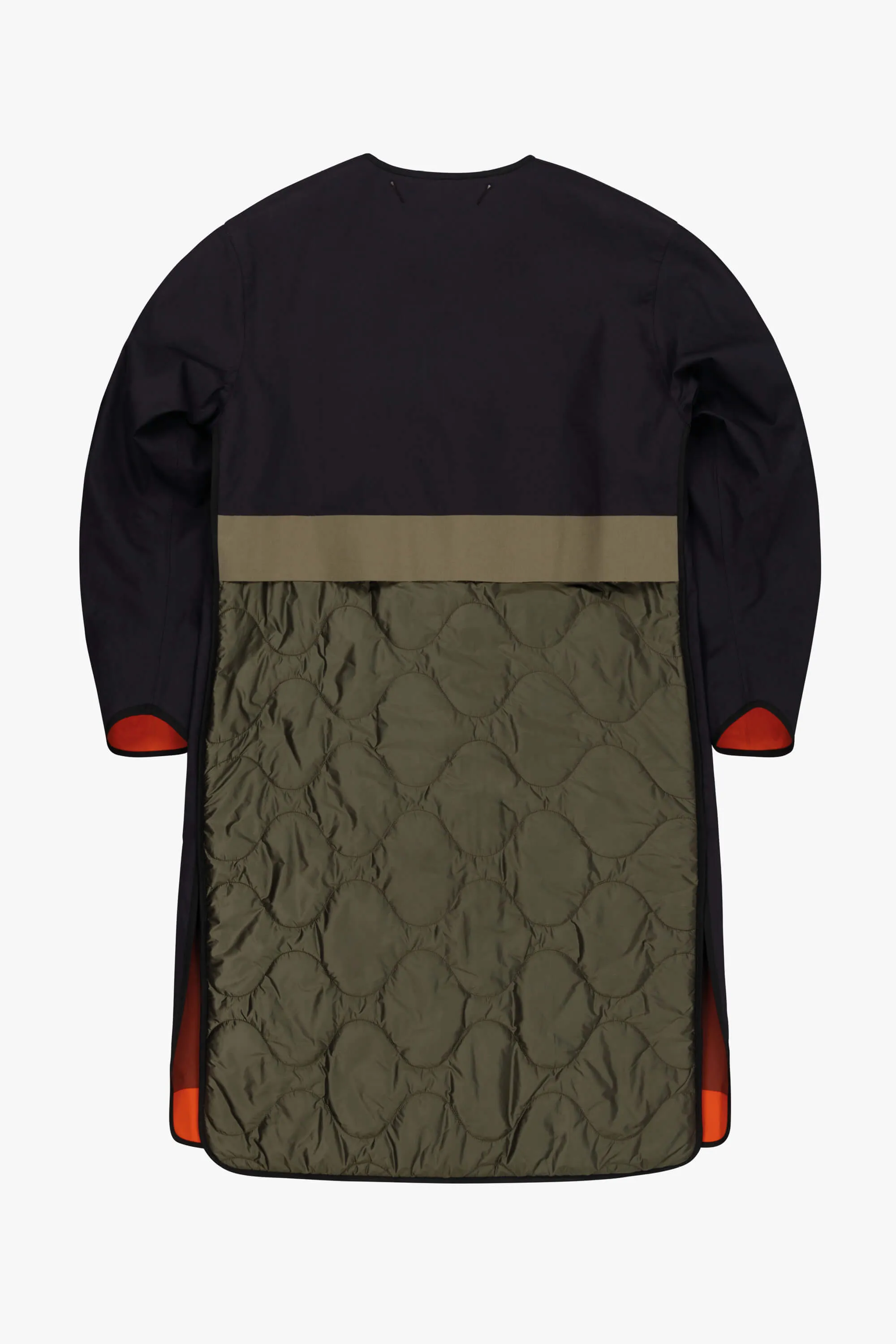Bonded Patchwork Raincoat - Black / Russett