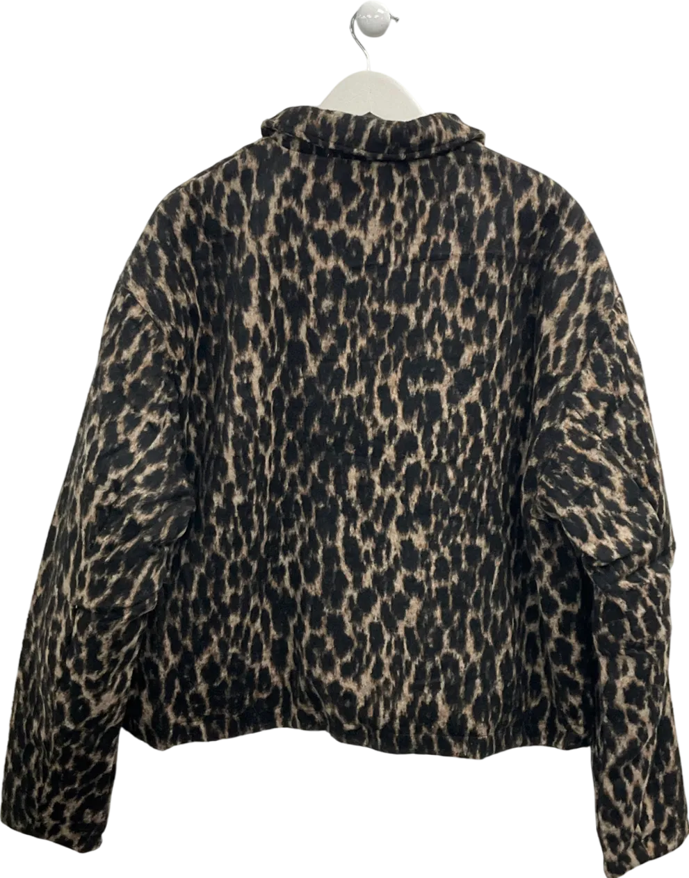 boohooMan Brown Boxy Leopard Harrington Jacket UK XL