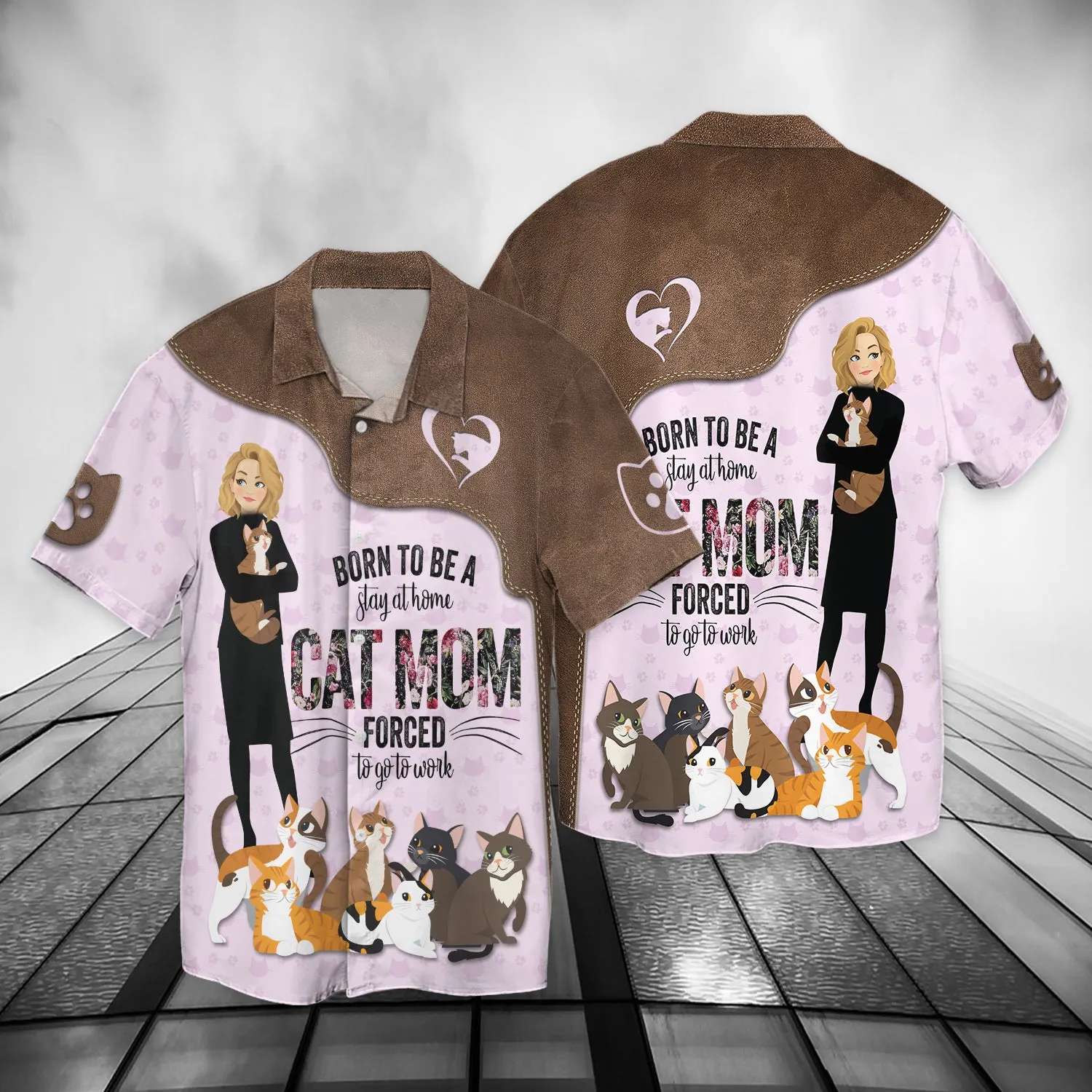 Born To Be A Cat Mom , 3D Full Print