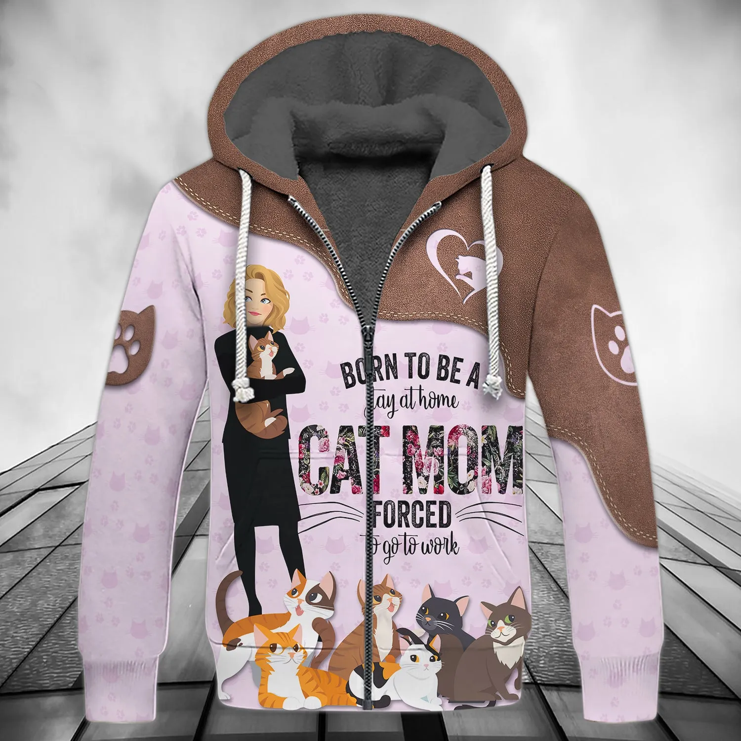 Born To Be A Cat Mom , 3D Full Print