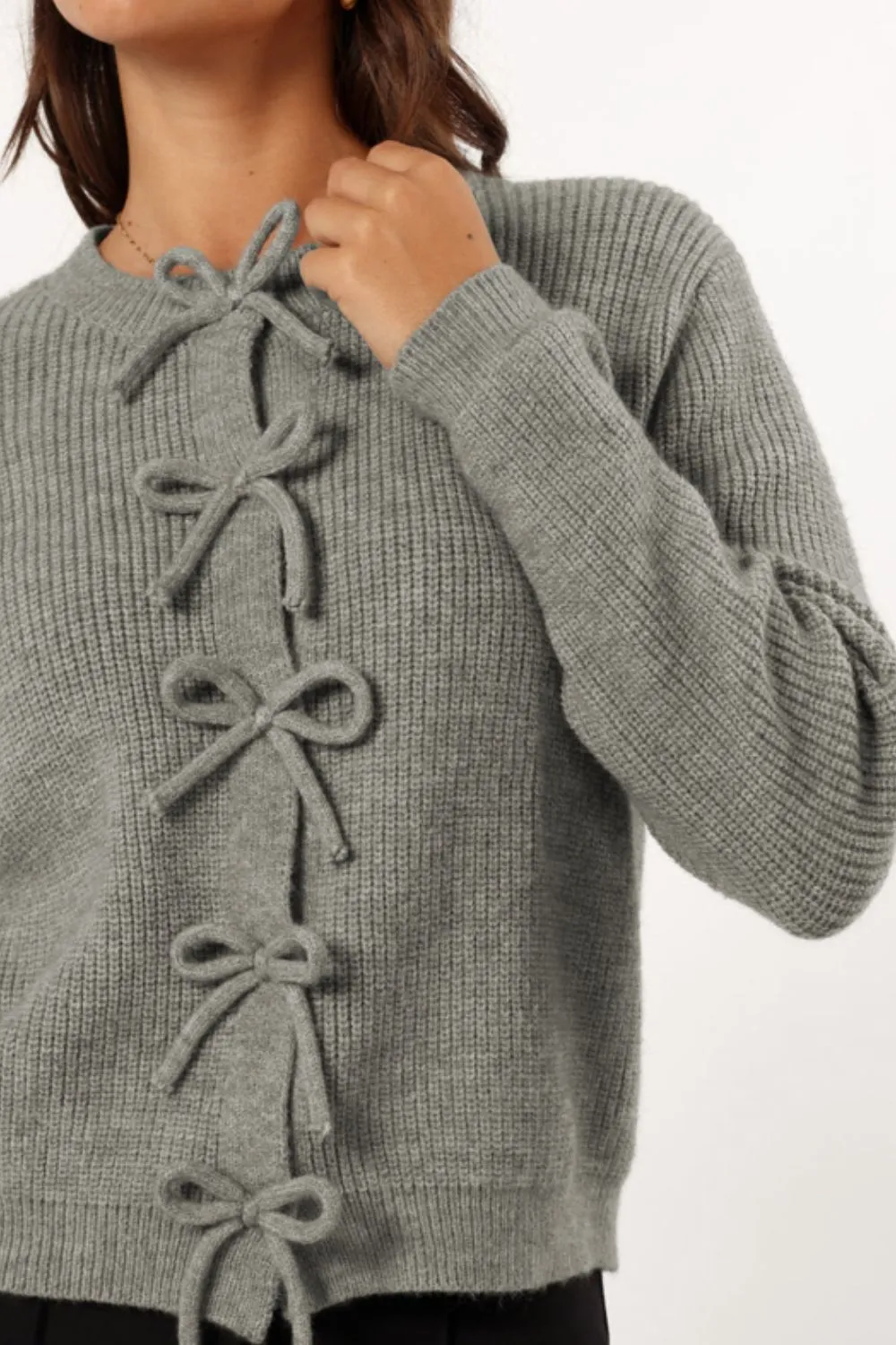 Bow Long Sleeve Cardigan