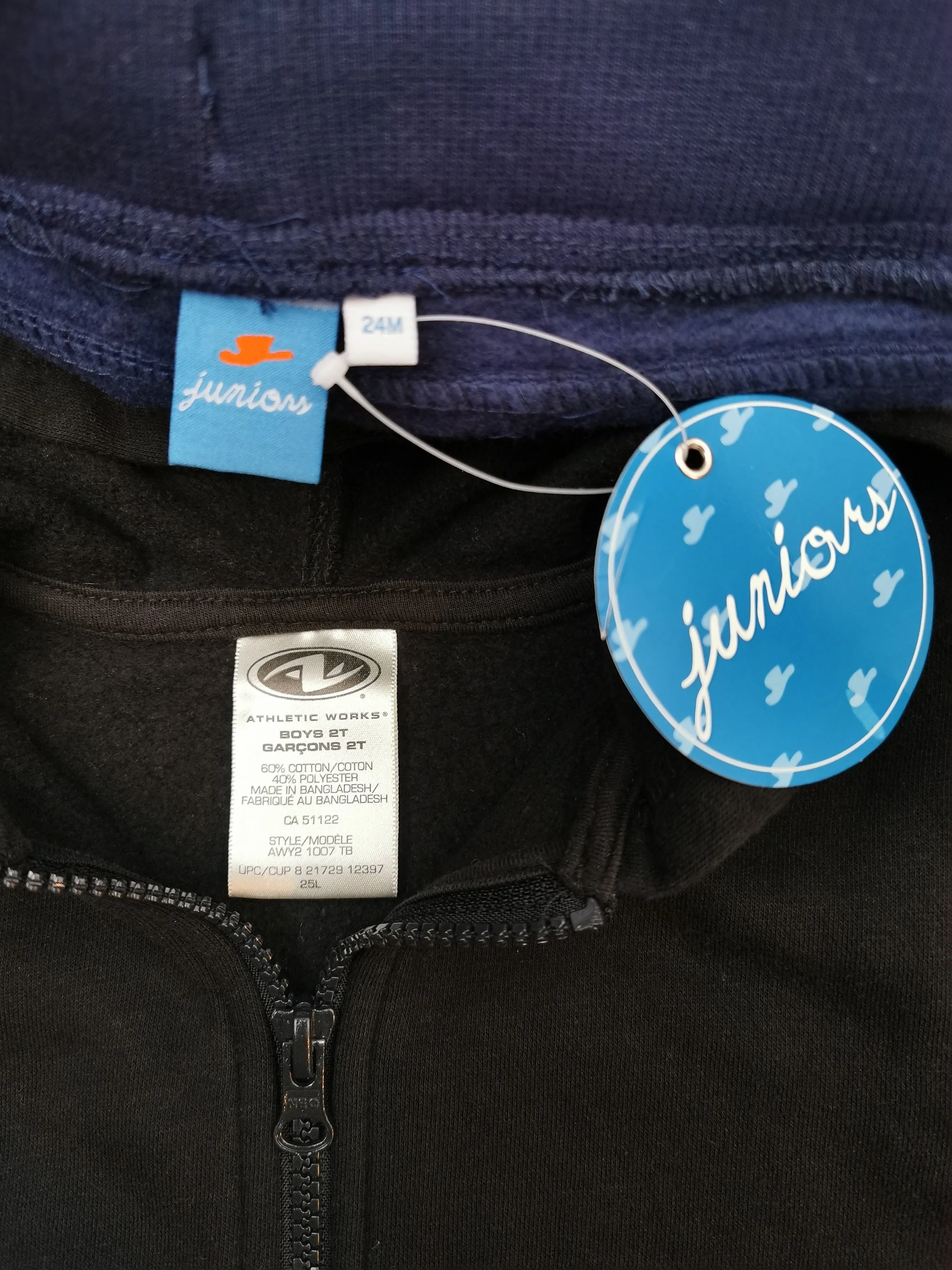 BOY SIZE 2 YEARS - ATHLETIC WORKS / JUNIORS, 2 Piece Mix N Match Outfit NWT / EUC B18