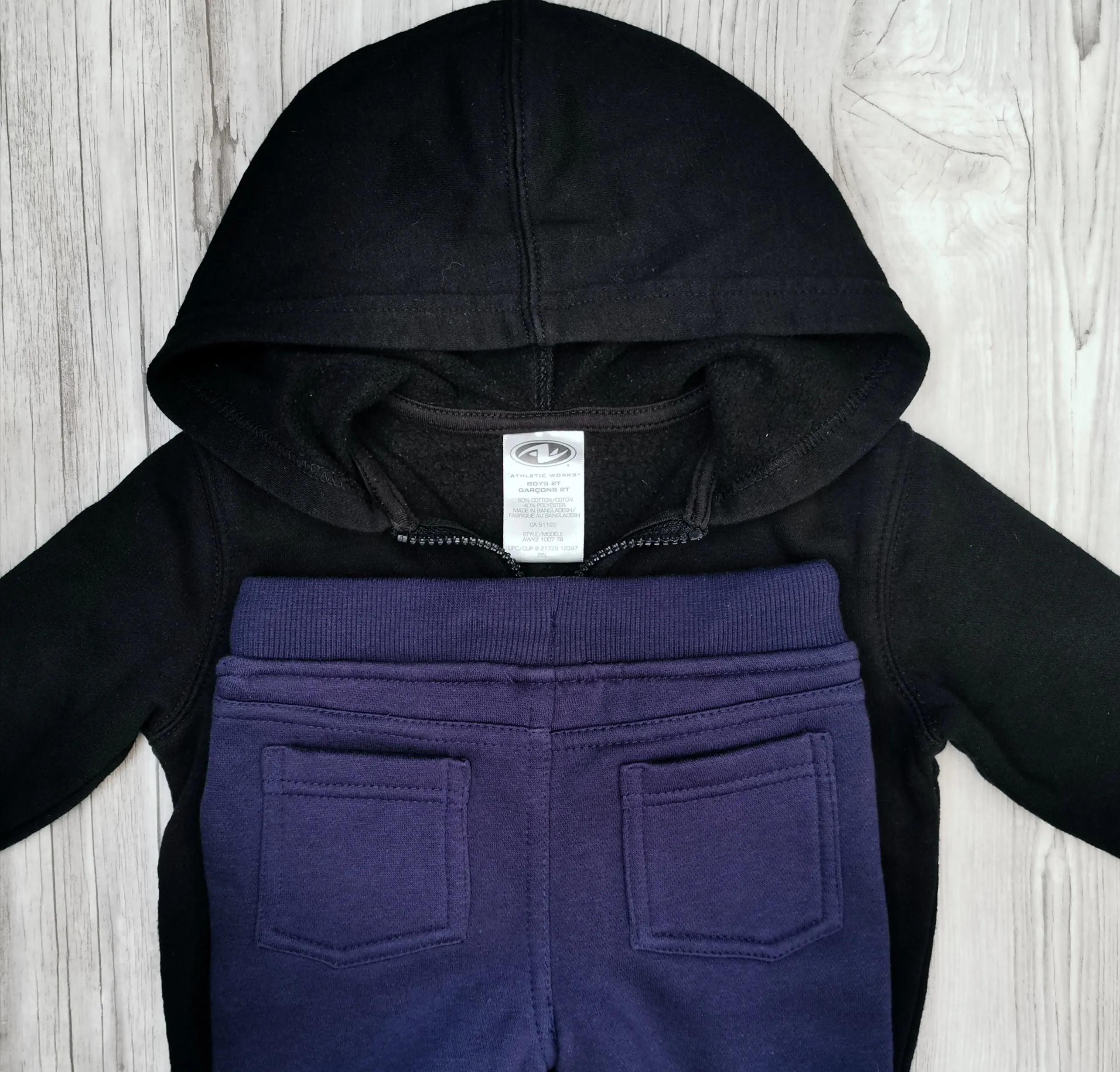 BOY SIZE 2 YEARS - ATHLETIC WORKS / JUNIORS, 2 Piece Mix N Match Outfit NWT / EUC B18