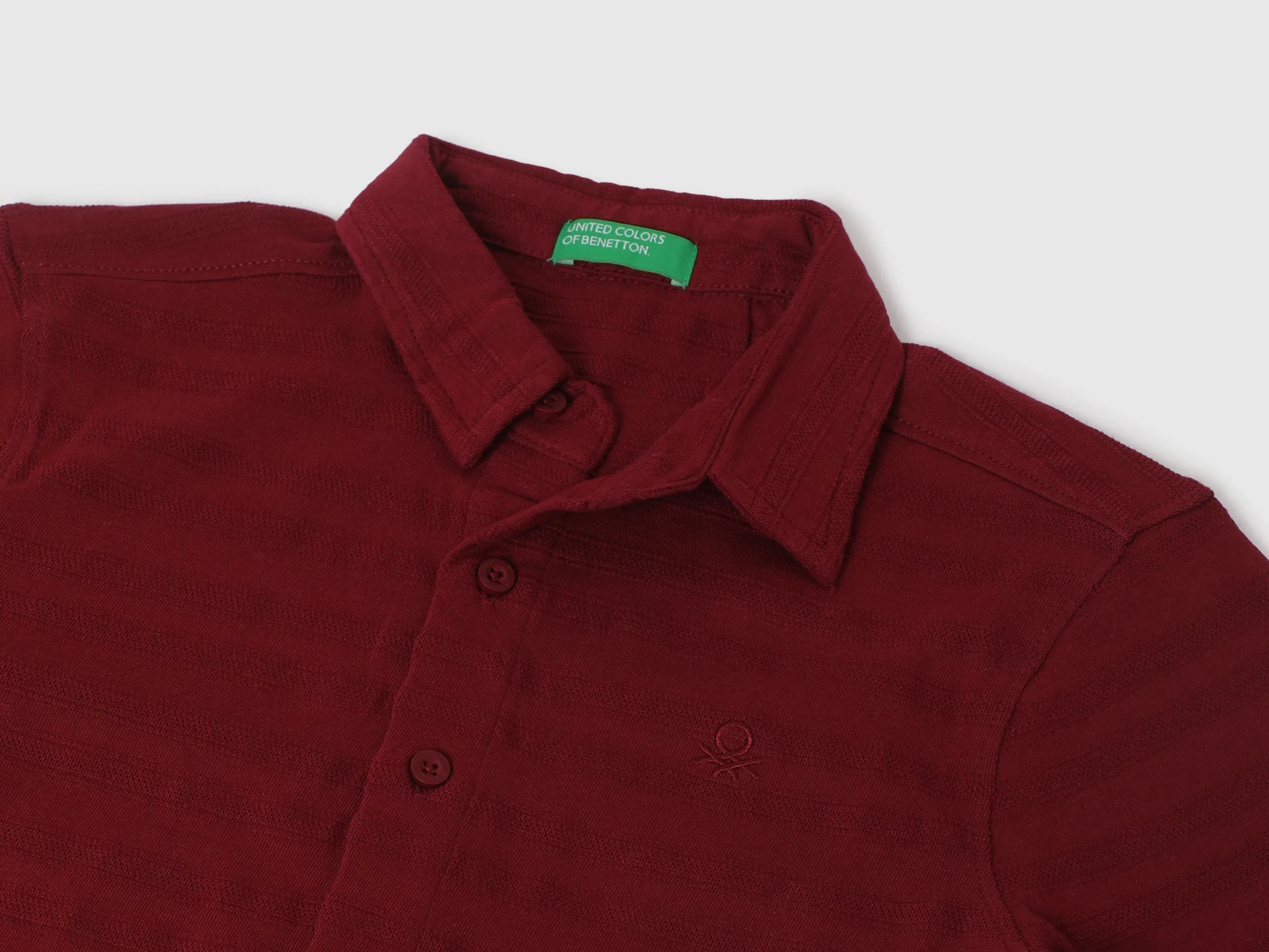 Boys Stripe Spread Collar Shirt