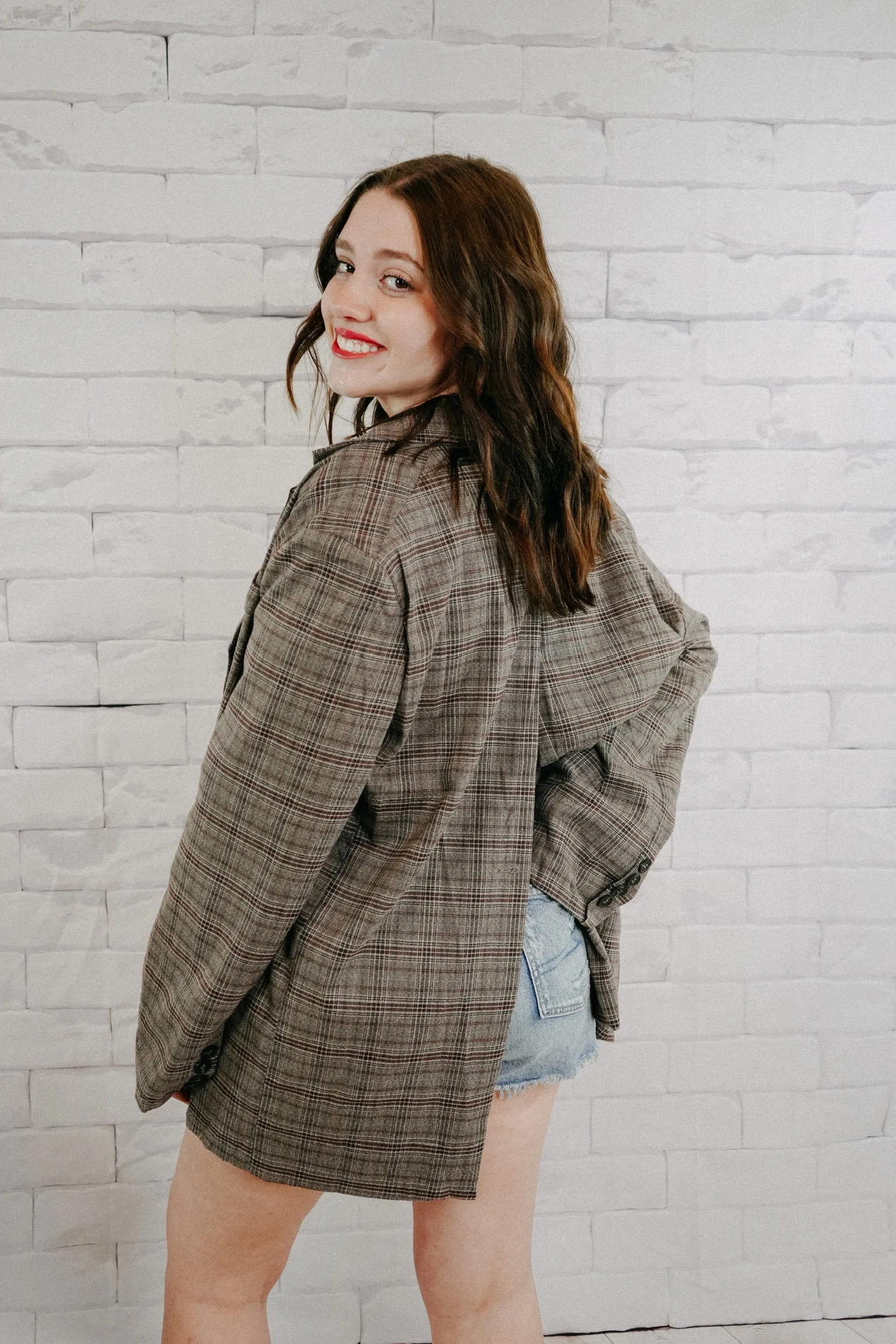 Brenna Plaid Blazer